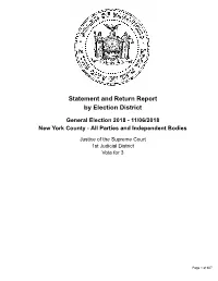 Statement and Return Report by Election District General Election
