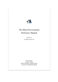The Bluej Environment Reference Manual