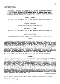 Additional Studies on Mixed Uranyl Oxide-Hydroxide Hydrate
