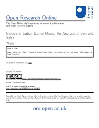 Groove in Cuban Dance Music: an Analysis of Son and Salsa Thesis