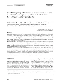Hadad-Bassagasteguy Flap in Skull Base Reconstruction – Current Reconstructive Techniques and Evaluation of Criteria Used for Qualification for Harvesting the Flap