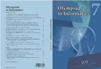 Olympiads in Informatics 7 M