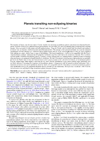 Planets Transiting Non-Eclipsing Binaries