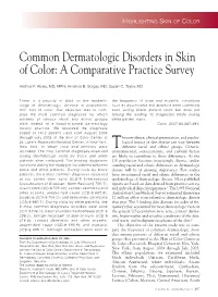 Common Dermatologic Disorders in Skin of Color: a Comparative Practice Survey