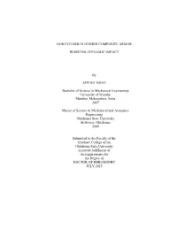 HONEYCOMB in HYBRID COMPOSITE ARMOR RESISTING DYNAMIC IMPACT by ADVAIT BHAT Bachelor of Science in Mechanical Engineering Un