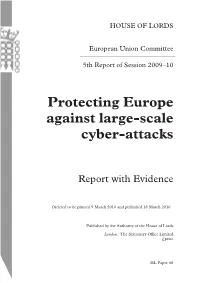 Protecting Europe Against Large-Scale Cyber-Attacks