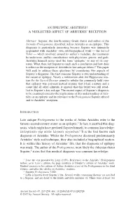 An Epileptic Aristides? a Neglected Aspect of Aristides’ Reception