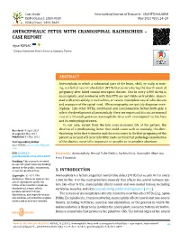 Anencephalic Fetus with Craniospinal Rachischisis – Case Report