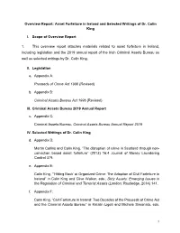 Asset Forfeiture in Ireland and Selected Writings of Dr. Colin King