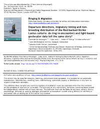 Departure Directions, Migratory Timing and Non