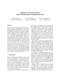 Exploring User Mental Models of End-To-End Encrypted Communication Tools
