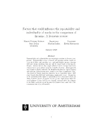 Factors That Could Influence the Repeatability And