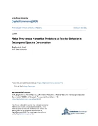 Naive Prey Versus Nonnative Predators: a Role for Behavior in Endangered Species Conservation