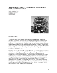 The Watergate Project: a Contrapuntal Multi-Use Urban Complex in Washington, Dc