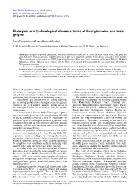 Biological and Technological Characteristics of Georgian Wine and Table Grapes