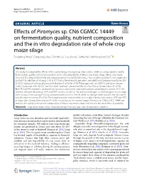 Effects of Piromyces Sp. CN6 CGMCC 14449 on Fermentation Quality