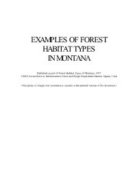 Examples of Forest Habitat Types in Montana