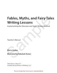 Fables, Myths, and Fairy Tales Writing Lessons Implementing the Structure and Style® Writing Method