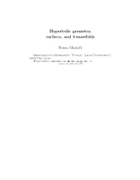 Hyperbolic Geometry, Surfaces, and 3-Manifolds Bruno Martelli