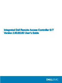 Integrated Dell Remote Access Controller 8/7 Version 2.60.60.60 User's Guide