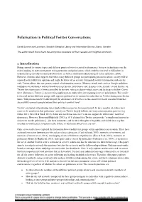 Polarisation in Political Twitter Conversations