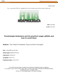 Terminologia Anatomica and Its Practical Usage: Pitfalls and How to Avoid Them