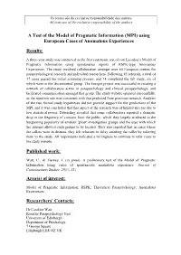 A Test of the Model of Pragmatic Information (MPI) Using European Cases of Anomalous Experiences Results