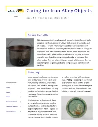 Caring for Iron Alloy Objects