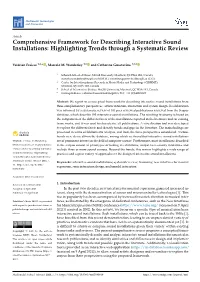 Comprehensive Framework for Describing Interactive Sound Installations: Highlighting Trends Through a Systematic Review
