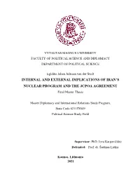 Internal and External Implications of Iran's Nuclear Program