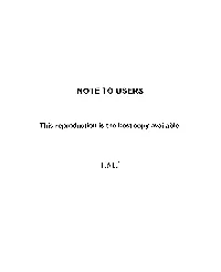 Note to Users