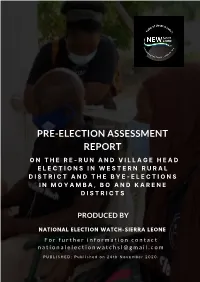 Pre-Election Assessment Report