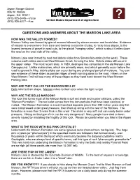 Questions and Answers About the Maroon Lake Area