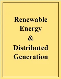 Renewable Energy & Distributed Generation