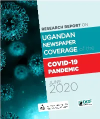 Ugandan Newspaper Coverage of the COVID-19 PANDEMIC
