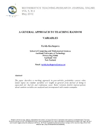 A General Approach to Teaching Random Variables