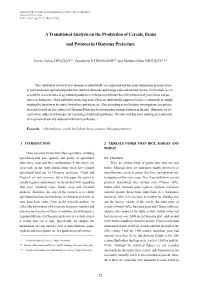 A Transitional Analysis on the Production of Cereals, Beans And