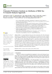 Consumer Preference Analysis on Attributes of Milk Tea: a Conjoint Analysis Approach