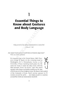 Essential Things to Know About Gestures and Body Language