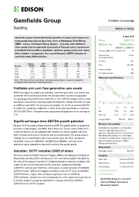 Gemfields Group Initiation of Coverage