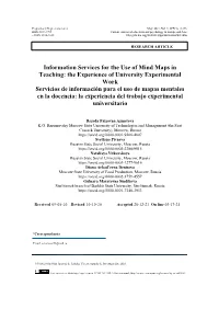 Information Services for the Use of Mind Maps in Teaching