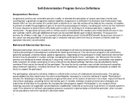 Self-Determination Program Service Definitions