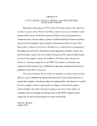 Social Control and the Iww Free Speech Movement
