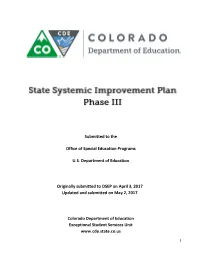 Submitted to the Office of Special Education Programs U.S