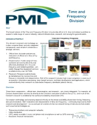 Time and Frequency Division Report