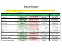 WJHS AP Exam Schedule 2020-2021