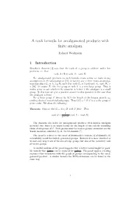 A Rank Formula for Amalgamated Products with Finite Amalgam