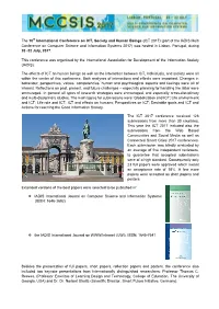 (ICT 2017) (Part of the IADIS Multi Conference on Computer Science and Information Systems 2017) Was Hosted in Lisbon, Portugal, During 20 -22 July, 2017