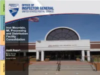 Iron Mountain, MI, Processing and Distribution Facility Consolidation