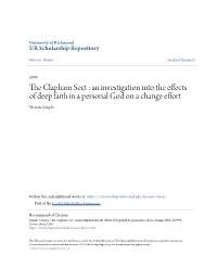 The Clapham Sect : an Investigation Into the Effects of Deep Faith in a Personal God on a Change Effort